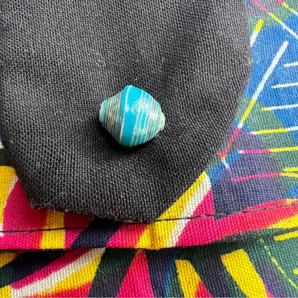 Blue BeautyBag/Wristlet that looks Handmade - Picture 3 of 7